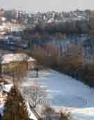 Το σχέδιο που εμφανίστηκε στο χιόνι όπως φαινόταν από την γέφυρα Kornhaus στη Βέρνη της Ελβετίας τον Φεβρουάριο του 2012.