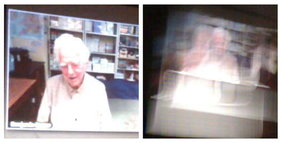 η δεύτερη φωτογραφία δείχνει την διάχυση του φωτός κατά τη διάρκεια της ευλογίας από τον Μαϊτρέγια.